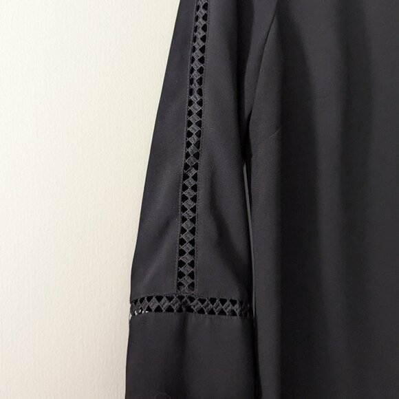 Talbots Women's Black Lattice Detailed 3/4 Sleeve Blouse. Size XS - Picture 4 of 4